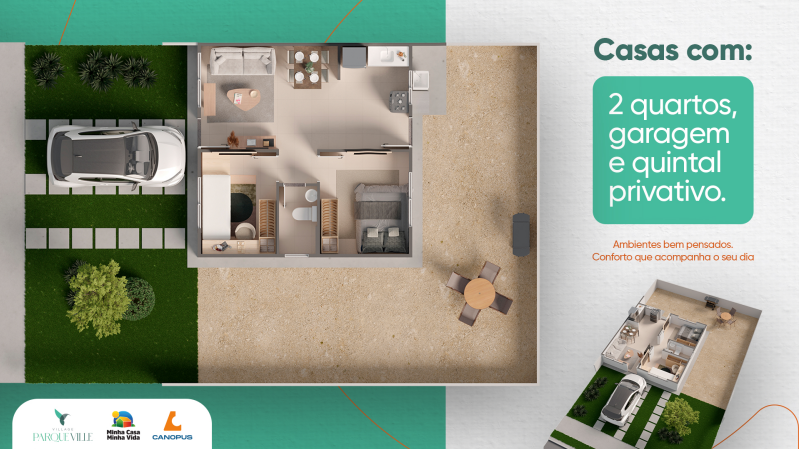 Casas de 2 quartos Village Parque Ville