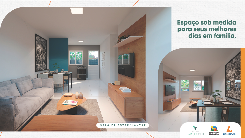 Sala de estar e sala de jantar